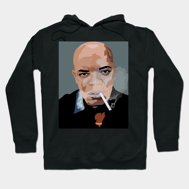 Samuel Jackson Portrait Hoodie by Soriagk